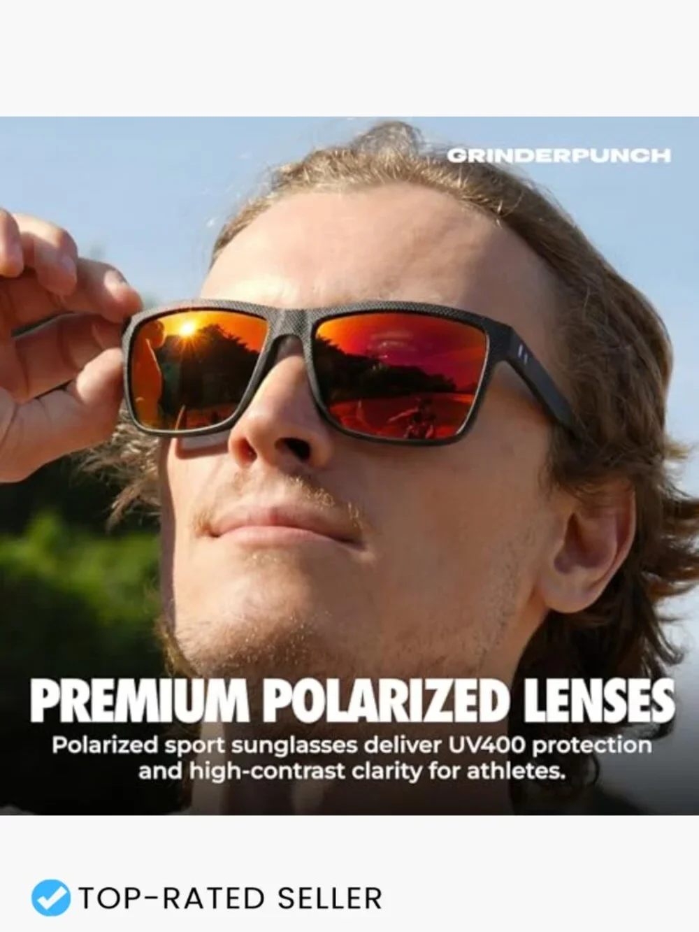 Square Polarized Sunglasses Lightweight TR90 Frame UV400 Protection Unisex